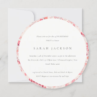 Moderne Blush Paisley Typografie jedes Alter Gebur Einladung