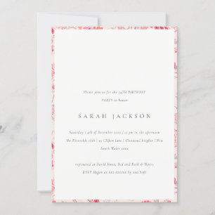 Moderne Blush Paisley Typografie jedes Alter Gebur Einladung