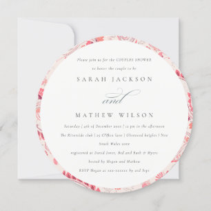 Moderne Blush Paisley Typografie Paare Dusche Einladung