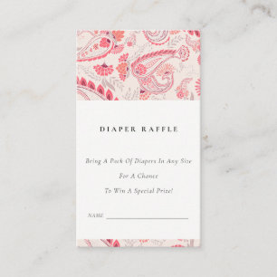 Moderne Blush Paisley-Windelraffel-Baby-Party Begleitkarte
