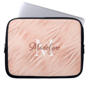 Moderne Blush Pink Animal Print Shimmer Laptopschutzhülle