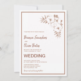 Moderne Blush Pink Floral Wedding Einladung