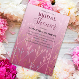 Moderne Blush Pink Foliage Bridal Dusche Einladung