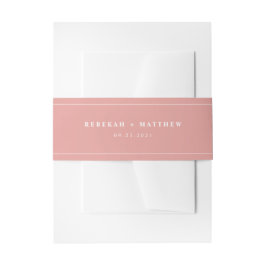 Moderne Blush Pink Wedding Einladung Bauchband Einladungsbanderole