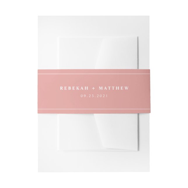 Moderne Blush Pink Wedding Einladung Bauchband Einladungsbanderole (Vorderseite Beispiel)