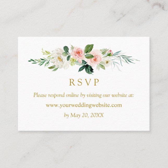 Moderne Blush Wedding Gold UAWG Online Website Visitenkarte (Vorderseite)