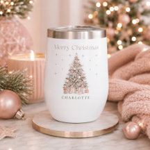 Moderne Blush-Weihnachtsbaum – Personalisierter Fe