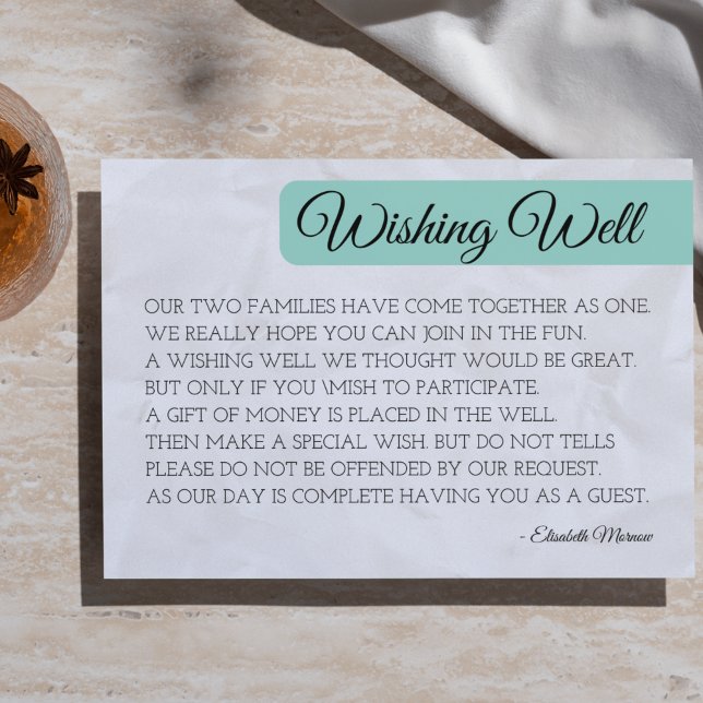 Moderne Blush-Well-Card-Vorlage - Minimal Einladung (Modern Blush Wishing Well Card | Wedding & Bridal Shower Printable  )
