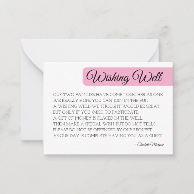 Moderne Blush-Well-Card-Vorlage - Minimal Mitteilungskarte (Vorderseite)