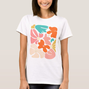 Moderne Blüten Abstract-Shirt – Farbige Blumengest T-Shirt