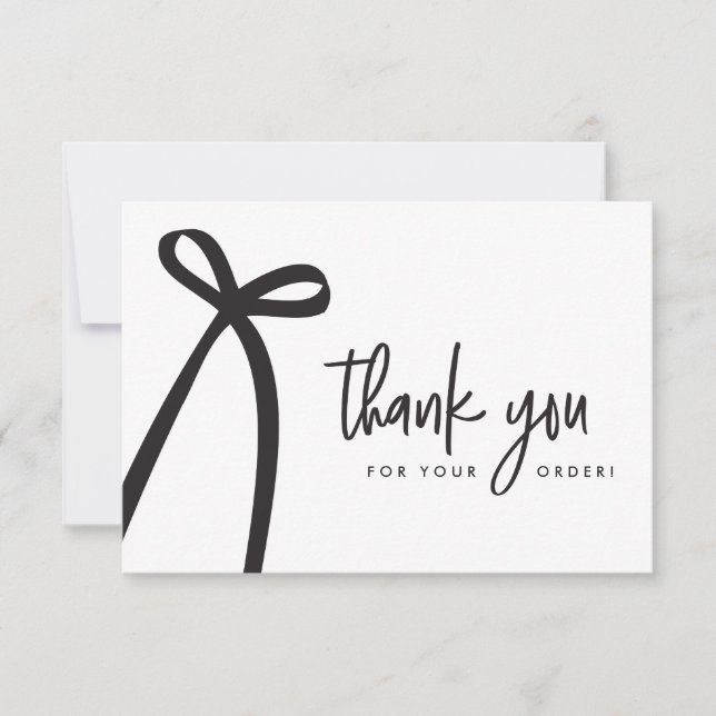 Moderne Bogen Custom Geschäft Handlettering Dankeskarte (Vorderseite)