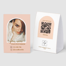 Moderne Bogen-Rosa-Foto-QR-Code-Logo-Zahlungszeich