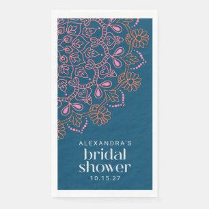 Moderne Boheme Blaue Mandala-Brautdusche Individue Serviette