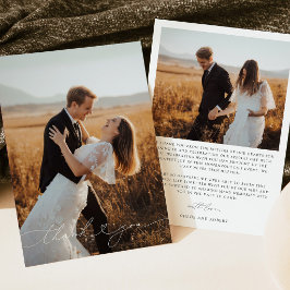 Moderne Bohemian-Hochzeits-Foto-Dankeskarten Einladung