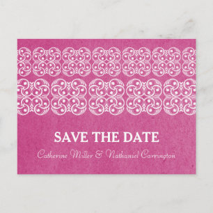 Moderne bohemianische Save-the-Date-Postkarte in R Ankündigungspostkarte
