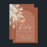 Moderne bohemianische Terracotta Pampas Gras Hochz RSVP Karte<br><div class="desc">Moderne böhmische Terracotta Pampas Gras stilvolle Hochzeit R.S.V.P Replycard.</div>