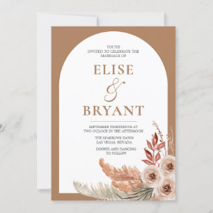 Moderne Bohemische Arch Floral Wedding Einladung