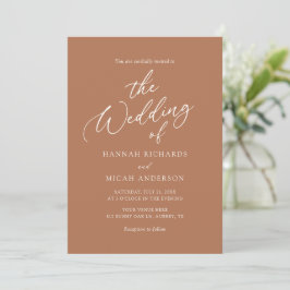 Moderne Bohemische Burnt Orange Hochzeitseinladung Einladung