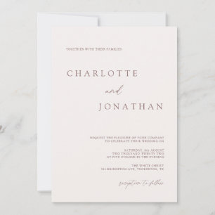 Moderne Bohemische Creme & Mauve Wedding Einladung