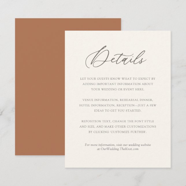 Moderne Bohemische Gästedaten für Hochzeiten Ca Begleitkarte (Vorne/Hinten)