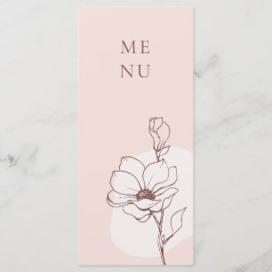 Moderne Bohemische Rose Hochzeitskarte Menükarte