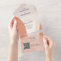 Moderne Bohemische Terracotta Abstrakte Hochzeit