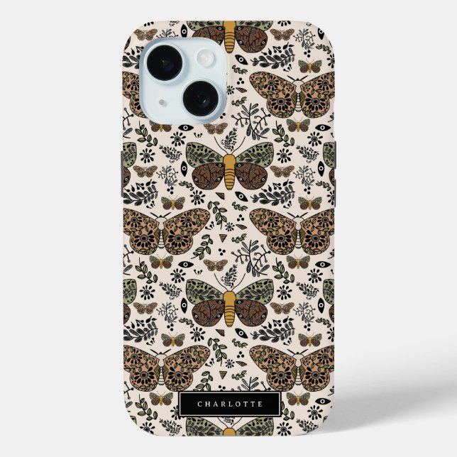 Moderne Bohemische Wildblumen Abstraktes Muster Case-Mate iPhone Hülle (Rückseite)