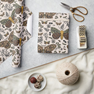 Moderne Bohemische Wildblumen Abstraktes Muster Geschenkpapier