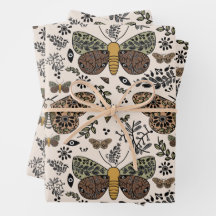 Moderne Bohemische Wildblumen Abstraktes Muster