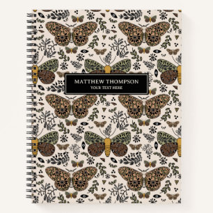 Moderne Bohemische Wildblumen Abstraktes Muster Notizbuch