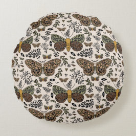 Moderne Bohemische Wildblumen Abstraktes Muster Rundes Kissen