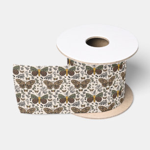Moderne Bohemische Wildblumen Abstraktes Muster Satinband