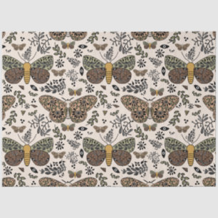 Moderne Bohemische Wildblumen Abstraktes Muster Seidenpapier