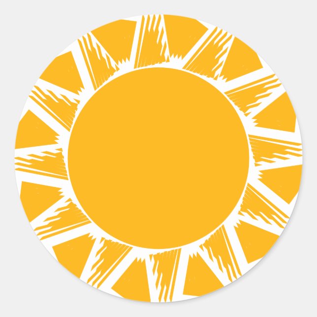 Moderne bohgelbe Sonnenstrahlen niedlich Runder Aufkleber (Vorderseite)