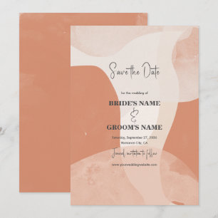 Moderne Böhmische Terrakotta Abstrakte Hochzeit Save The Date