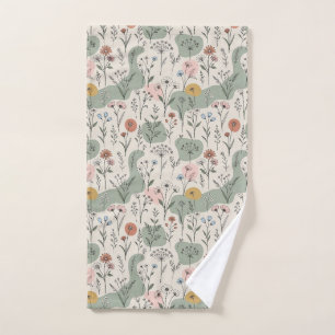Moderne Boho-Abstrakte Wildblumen-Handtuch Handtuch