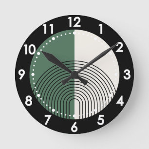 Moderne Boho-Abstraktion Runde Wanduhr
