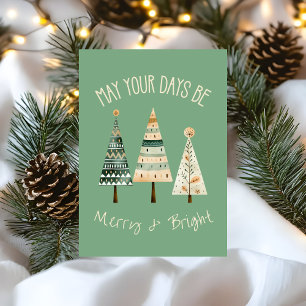 Moderne Boho-Aquarell Süße Weihnachten Erdtöne