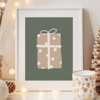Moderne Boho Beige & Green Weihnachten Gegenwart P