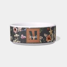 Moderne Boho Blumen Monogramm Haustier