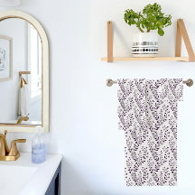 Moderne Boho-Blumenmuster Pflaume Weiß