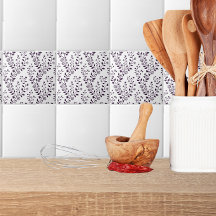 Moderne Boho-Blumenmuster Pflaume Weiß