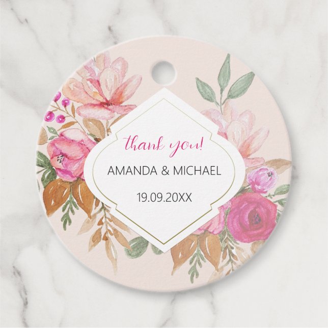 Moderne Boho-Blumenorganisation Geschenkanhänger (Vorderseite)