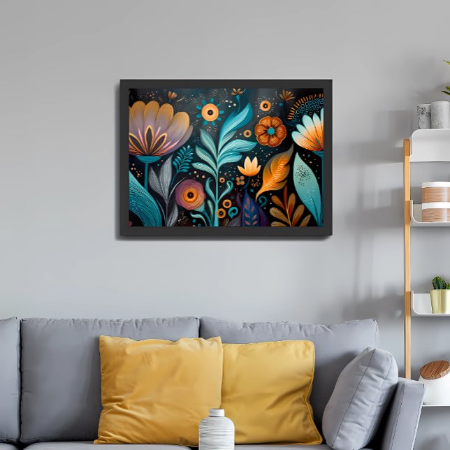 Moderne Boho-Blumentapete Poster (Von Creator hochgeladen)