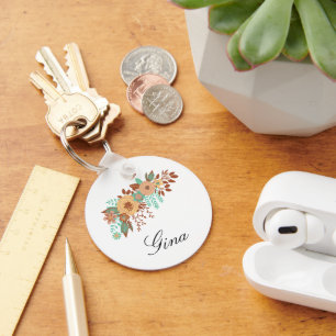 Moderne Boho Blumig Schlüsselanhänger