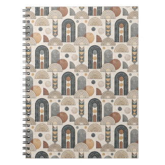 Moderne Boho Bögen auf Creme, Spiralblock Notizblock