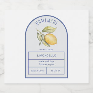 Moderne Boho-Bogen-Zitronen-Limoncello-Hochzeitsfl Alkoholflaschenetikett
