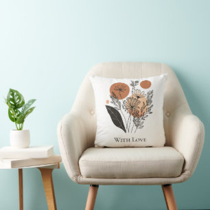 Moderne Boho-Botanik-Wildblumen-Akzentkissen Kissen