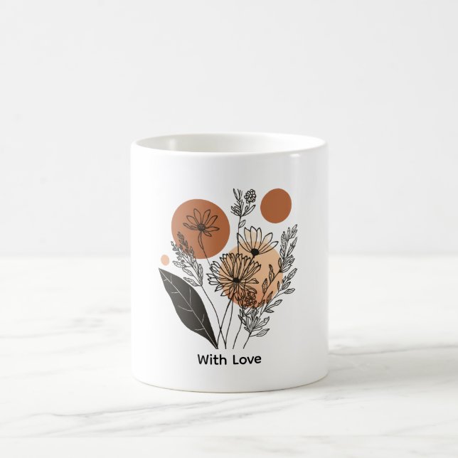 Moderne Boho-Botanische Wildblumen-Kaffeetasse Kaffeetasse (Mittel)
