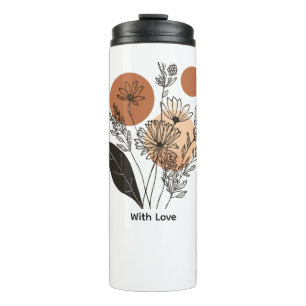 Moderne Boho-Botanische Wildblumen-Kaffeetasse Thermosbecher